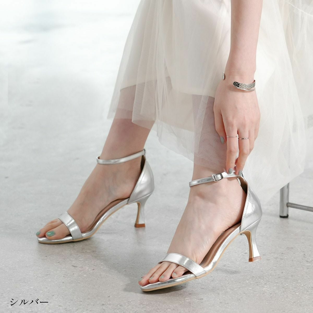 アンクルストラップ7センチヒールサンダル レディース | 《公式