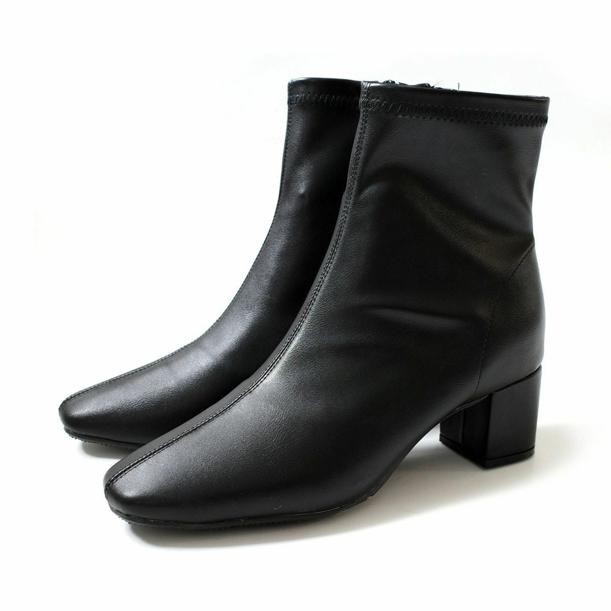 スクエアトゥストレッチショートブーツ レディース | 《公式