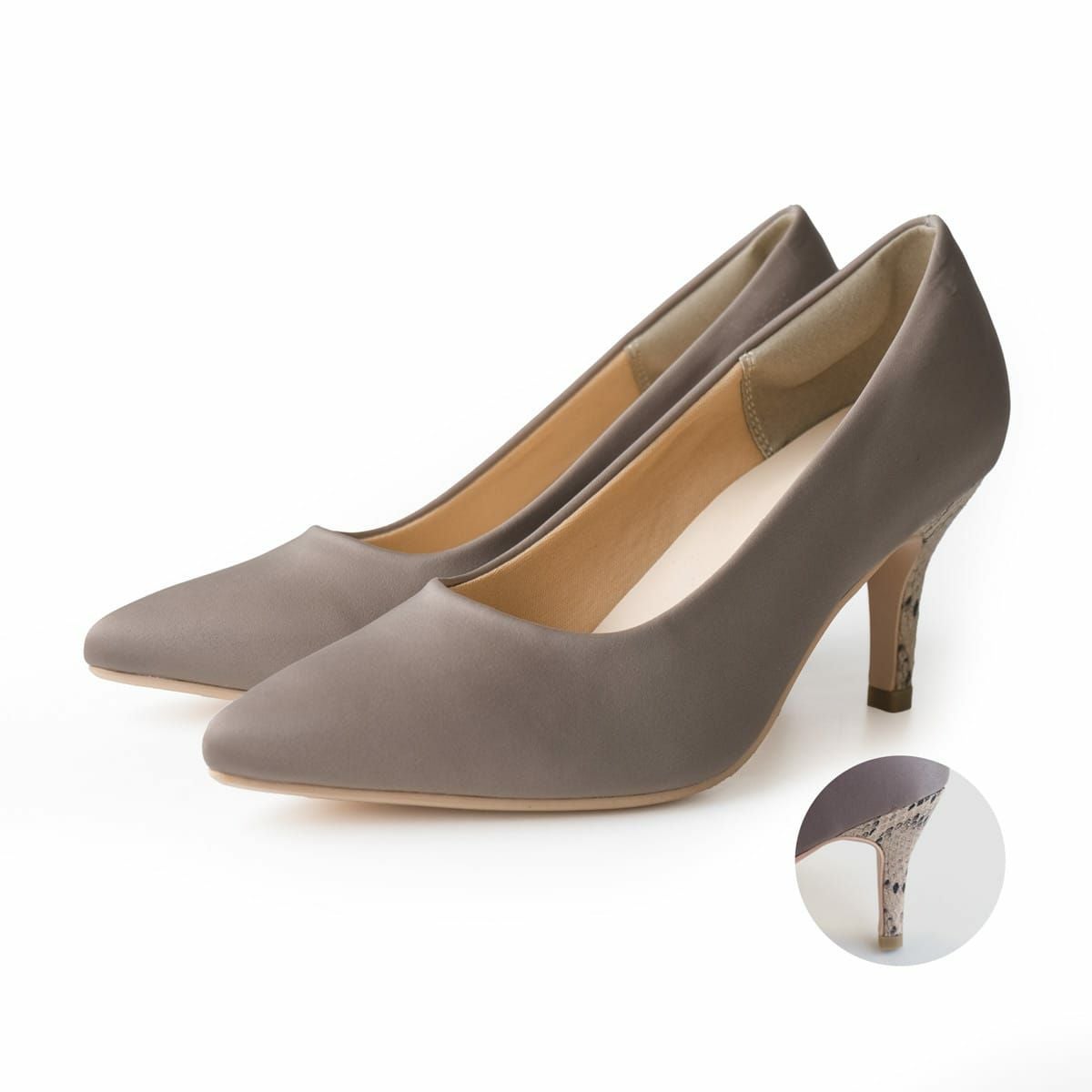 ポインテッドトゥパンプス7cm生地巻きヒール レディース | 《公式