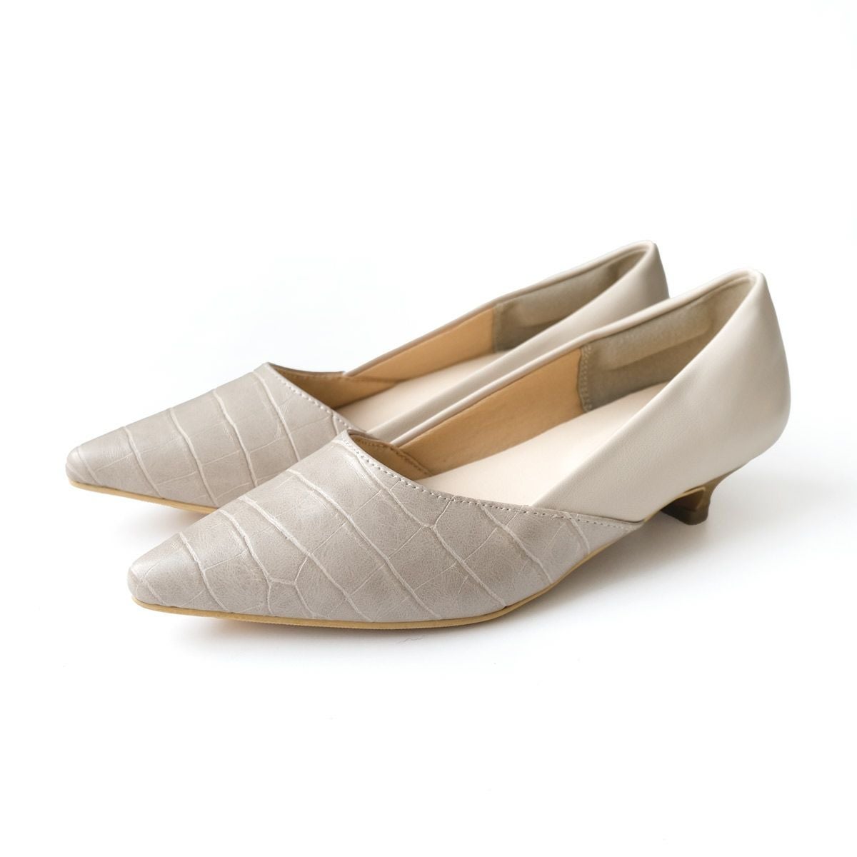 期間限定SALE】バイカラーポインテッドトゥパンプス レディース