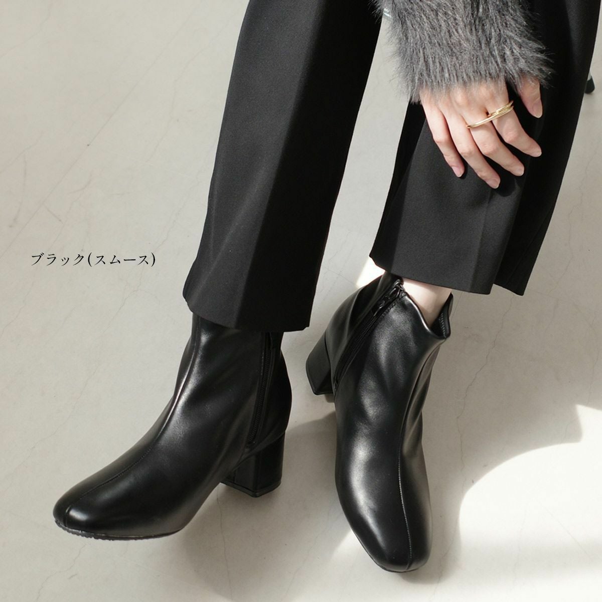 内ボアスクエアトゥショートブーツ レディース | 《公式》レディース