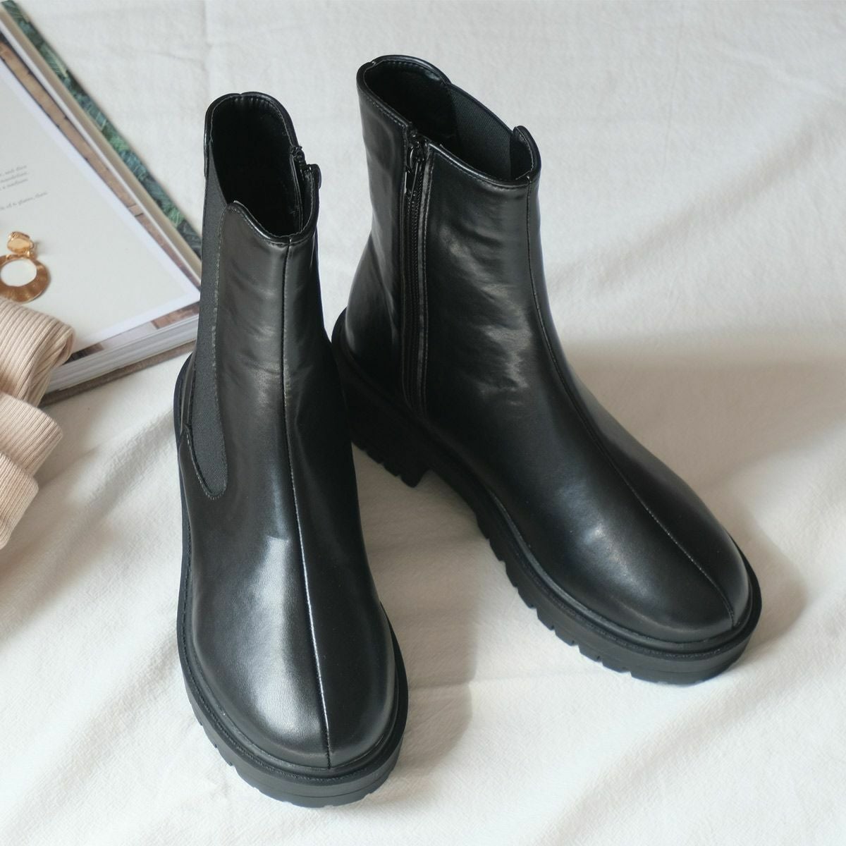 在庫限り！特別価格！】トラックソールサイドジップサイドゴアブーツ