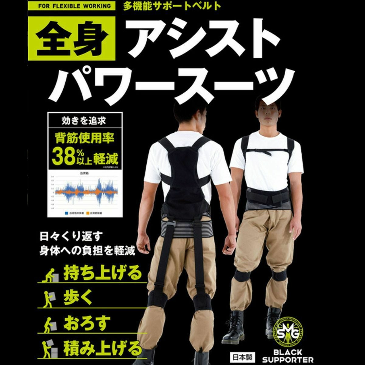 全身アシストパワースーツ！BLACKSUPPORTERアシストスーツ | 《公式