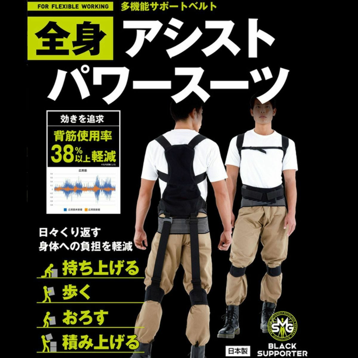 全身アシストパワースーツ！BLACKSUPPORTERアシストスーツ | 《公式