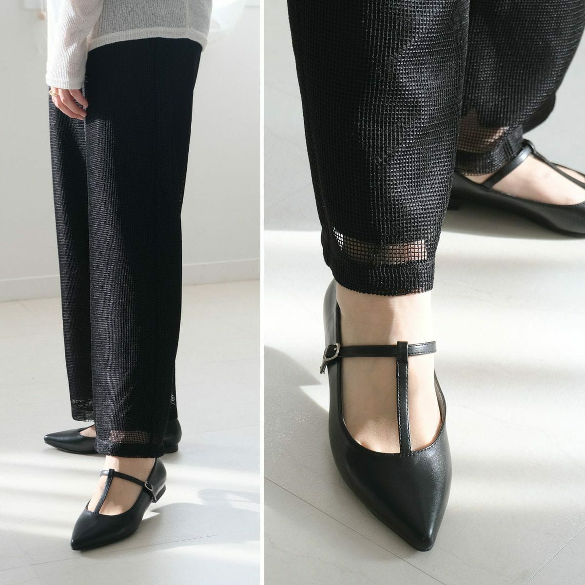 ポインテッドトゥTストラップパンプス レディース | 《公式