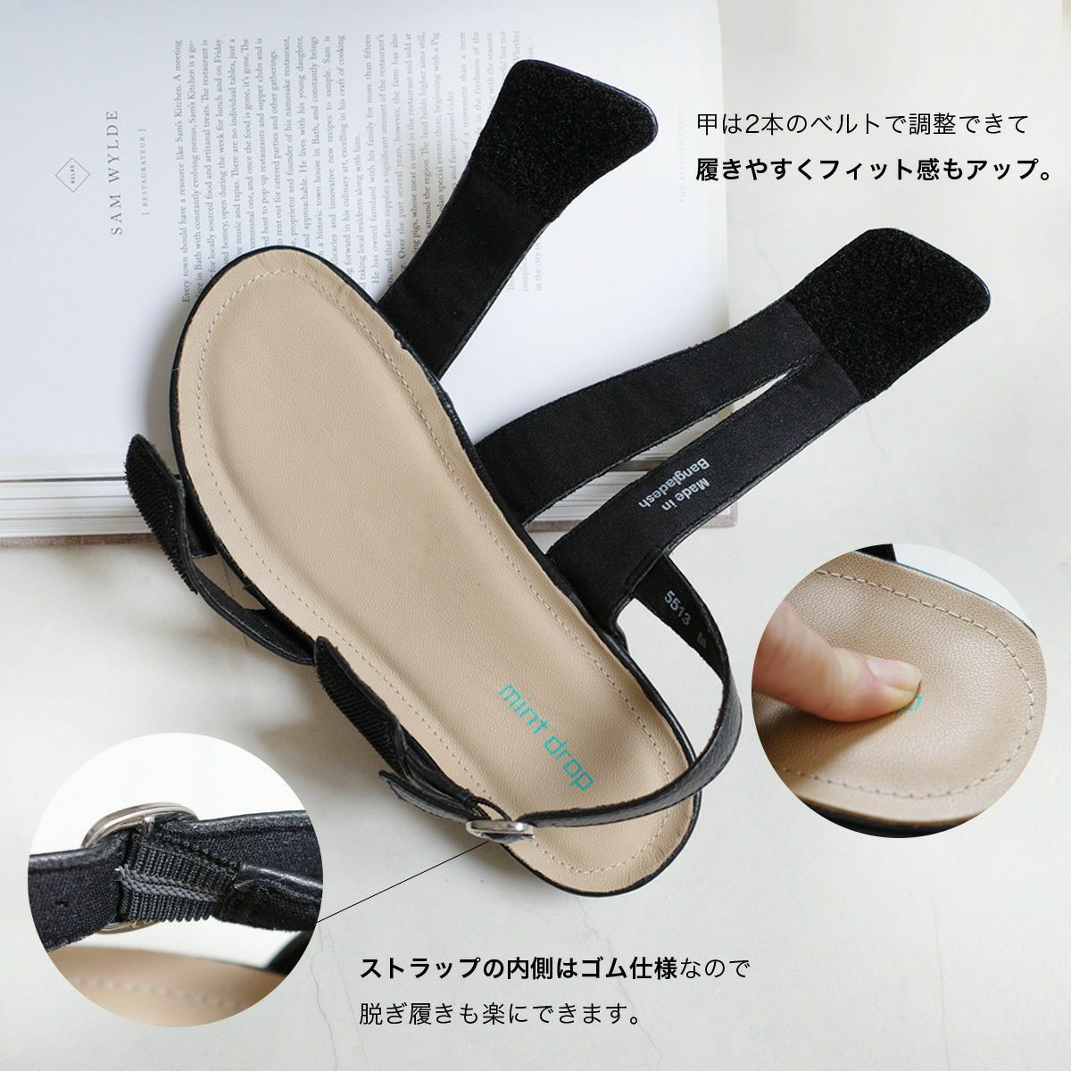 グレー スエード バックストラップサンダル BIRKENSTOCK｜トキオ スエードレザー バックストラップ ナロー