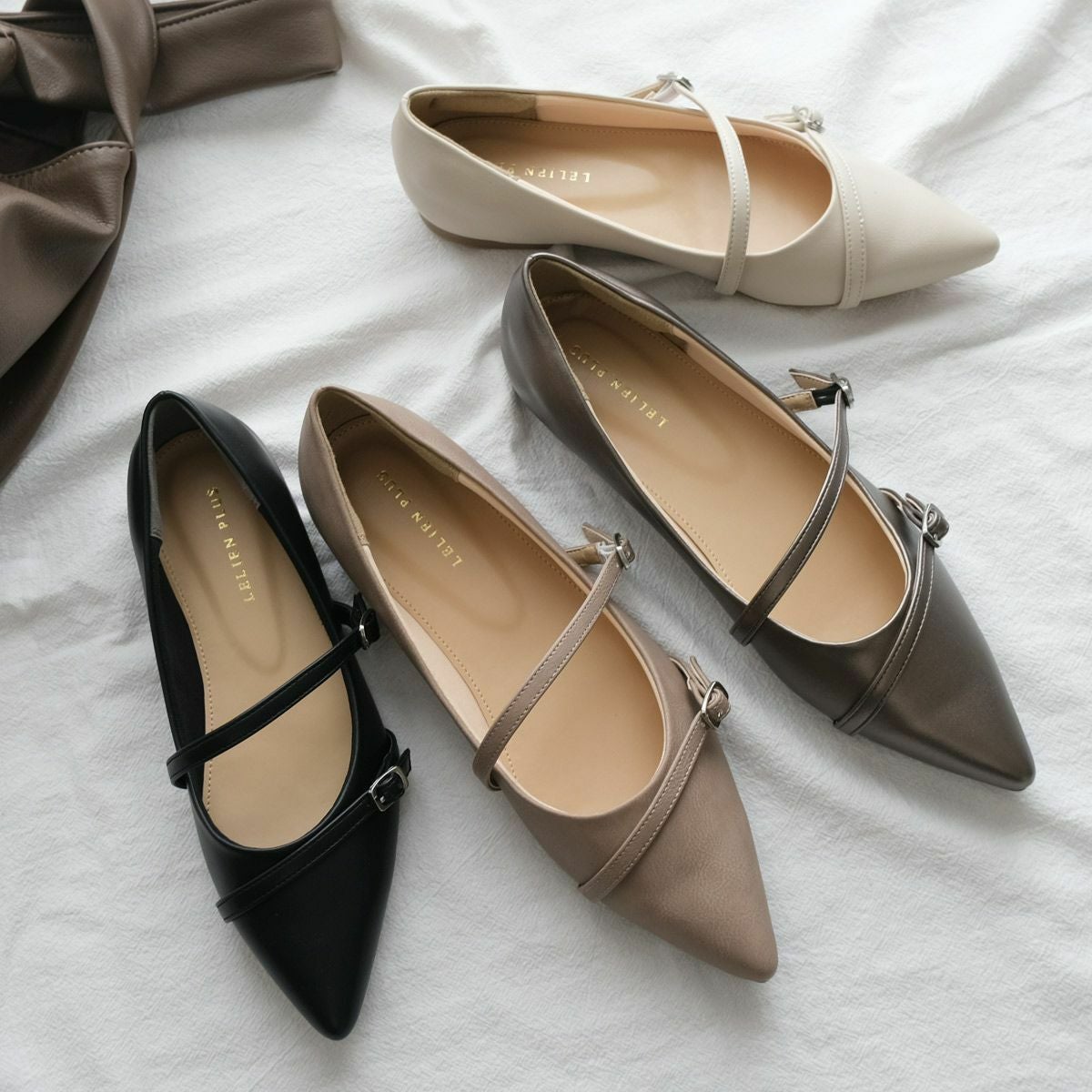在庫限り！特別価格！】ポインテッドトゥメリージェーンフラット