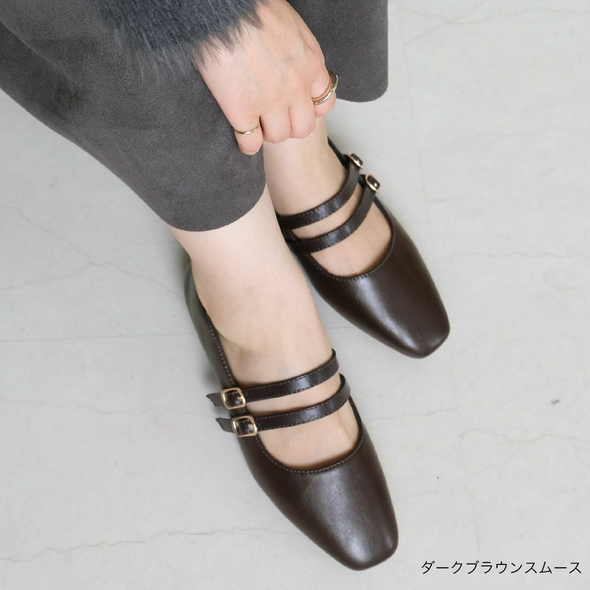 在庫限り！特別価格！】メリージェーンパンプスダブルストラップ