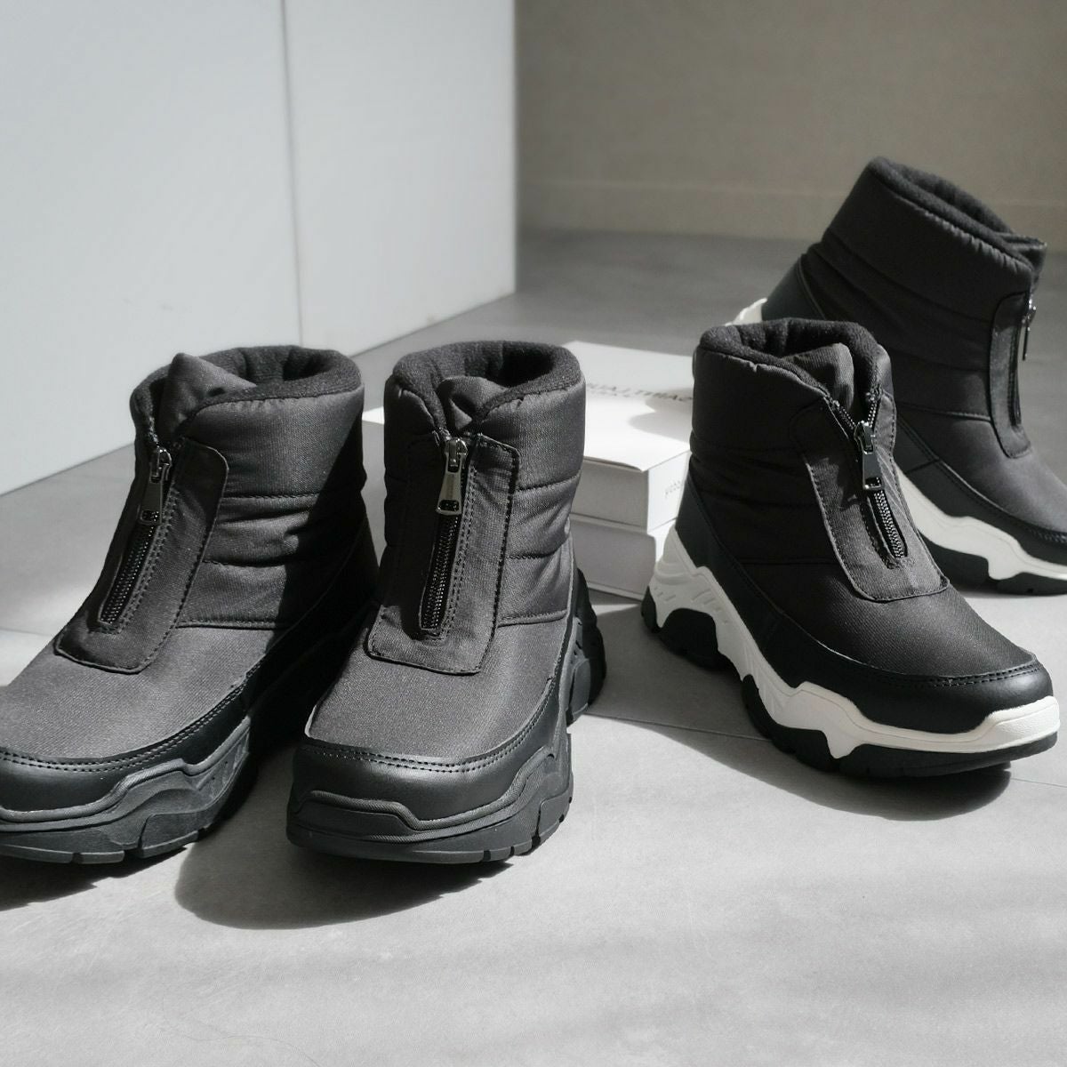 ジップスノーブーツスニーカーソールスノーブーツ レディース | 《公式