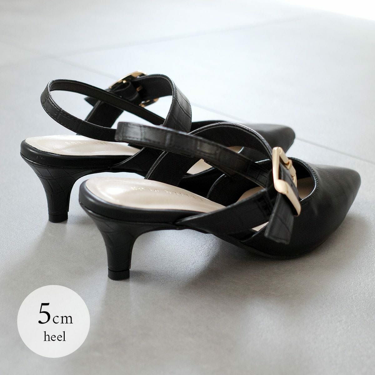 期間限定SALE】バックルベルトパンプスバックストラップミュール