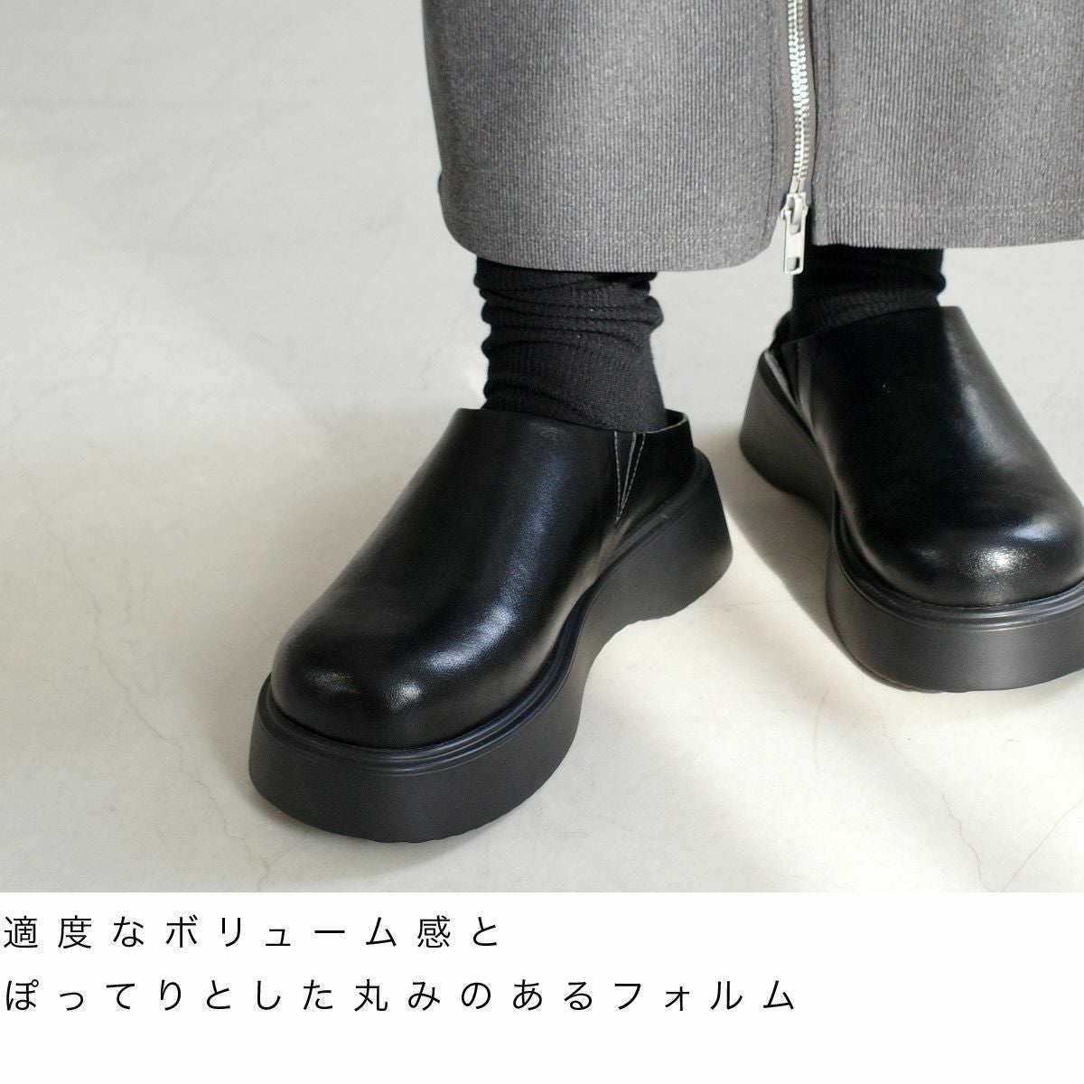 ラウンドトゥスライドローファークロッグサンダルサボサンダル