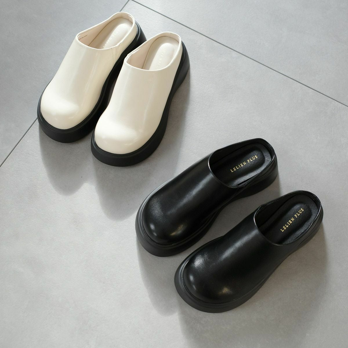 ラウンドトゥスライドローファークロッグサンダルサボサンダル