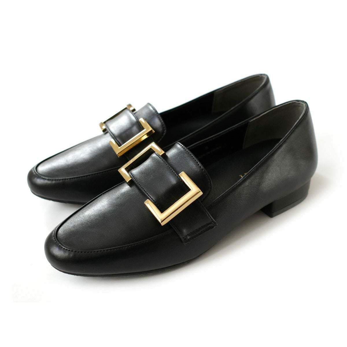 晴雨兼用 生活 防水 レインローファー バックルプレーン靴 レディース