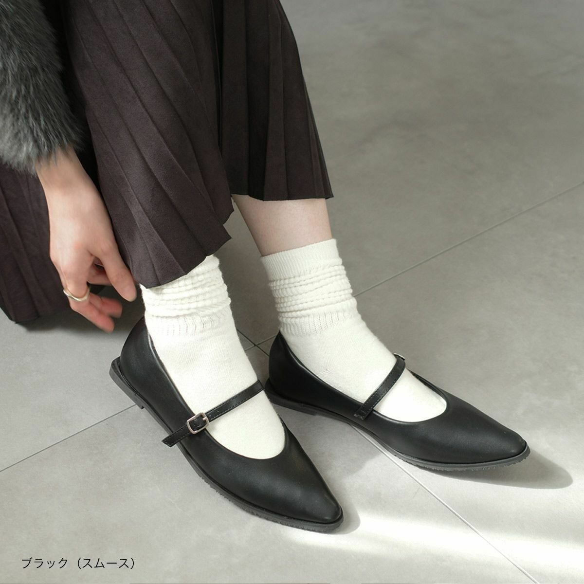 期間限定SALE】メリージェーンパンプスローヒールストラップ