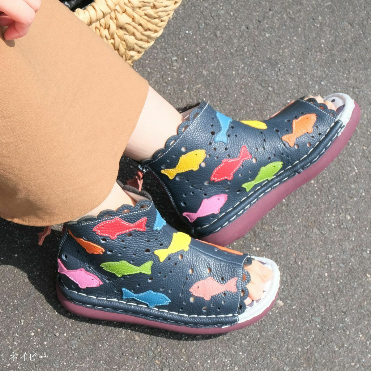 在庫限り！特別価格！】サンダルブーツサンダル牛革コンフォートバック