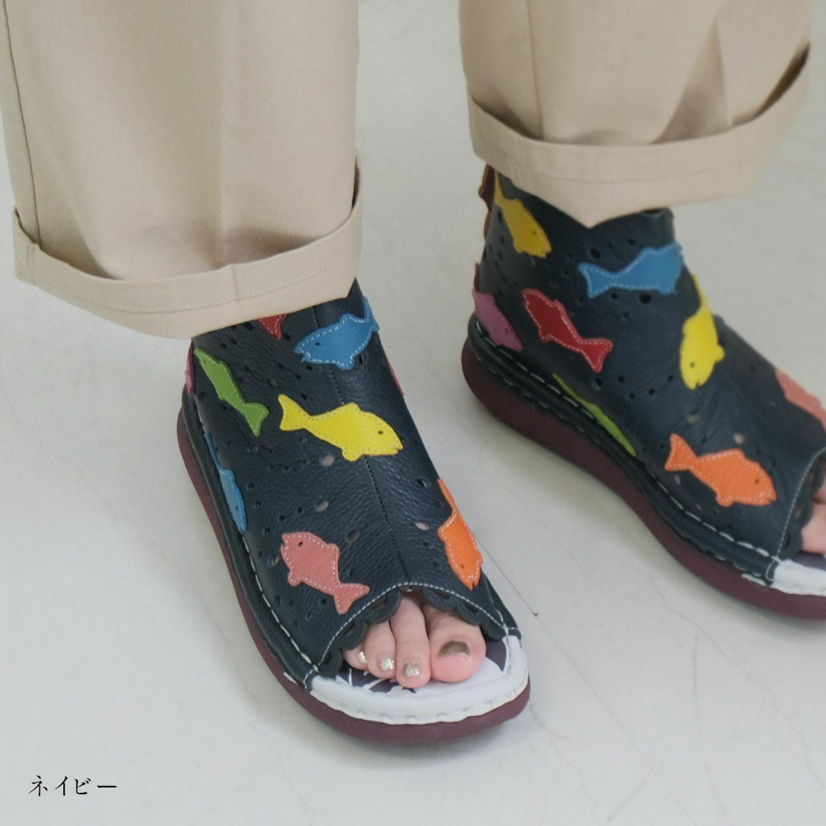 在庫限り！特別価格！】サンダルブーツサンダル牛革コンフォートバック