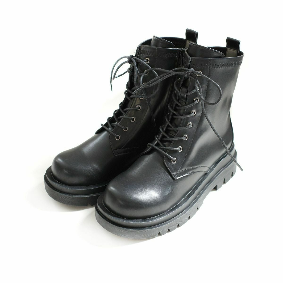 レースアップ 編み上げ ブーツコンバットブーツトラックソール厚底