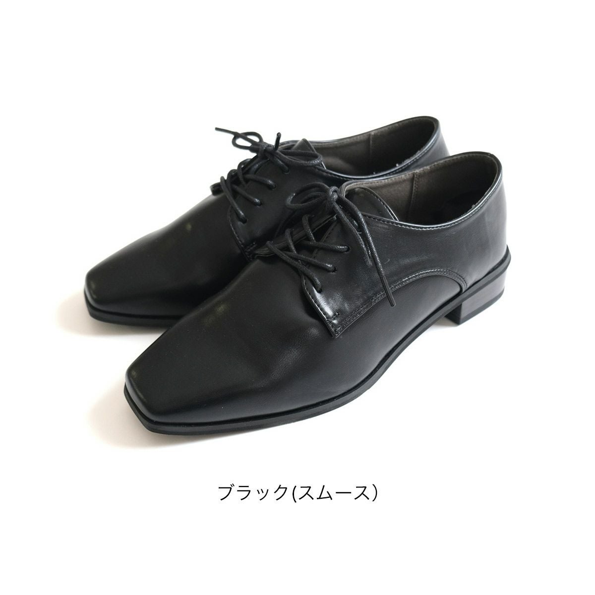スクエアトゥオックスフォードシューズレースアップ レディース
