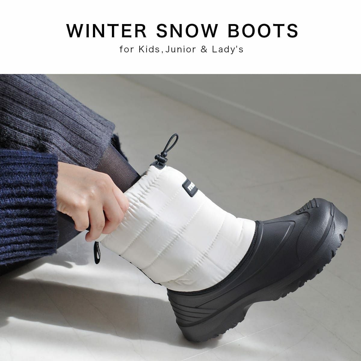 mozモズ防水防滑ジュニアスノーブーツショートブーツ レディース