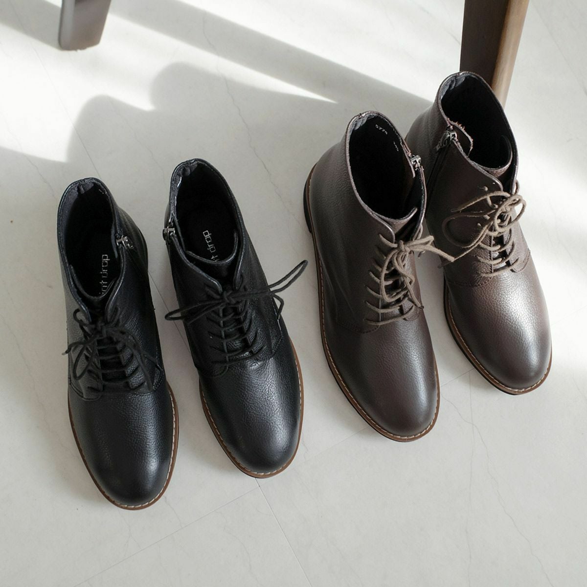 本革レースアップブーツ編み上げブーツショートブーツ レディース