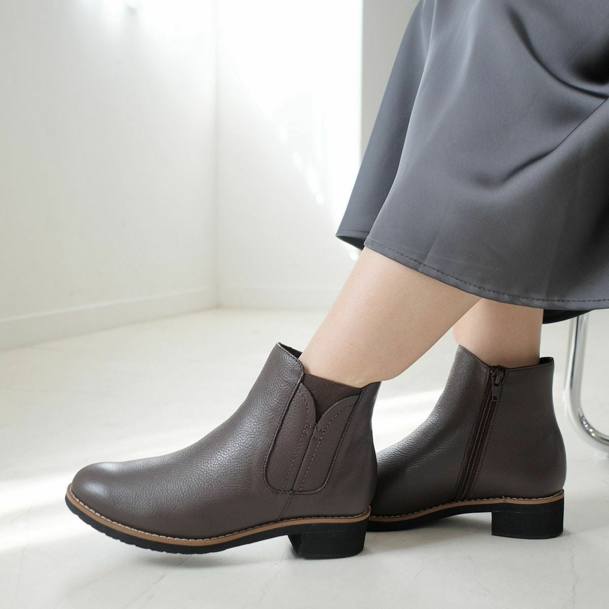 在庫限り！特別価格！】本革サイドゴアブーツショートブーツ