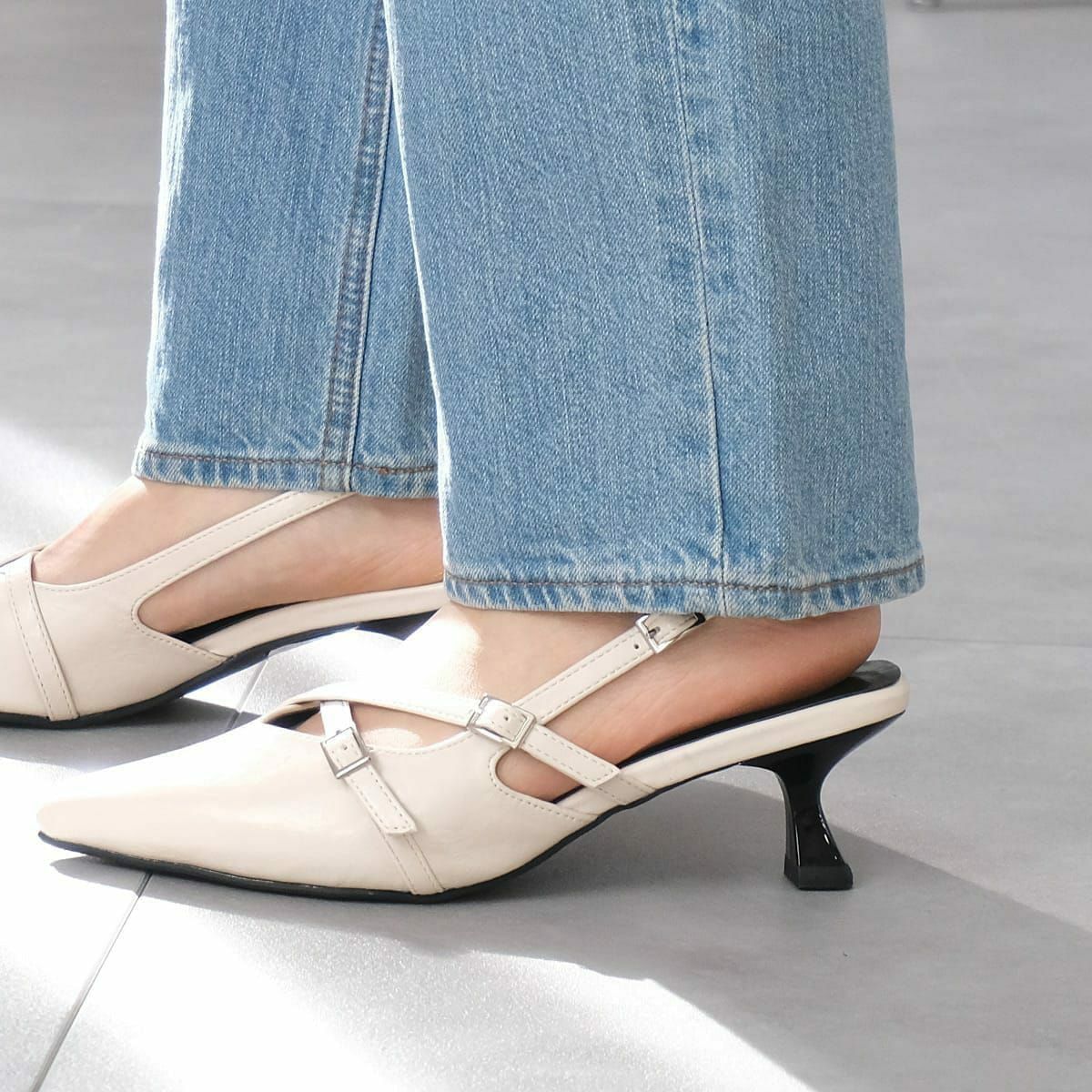 バックストラップミュールクロスストラップ レディース | 《公式