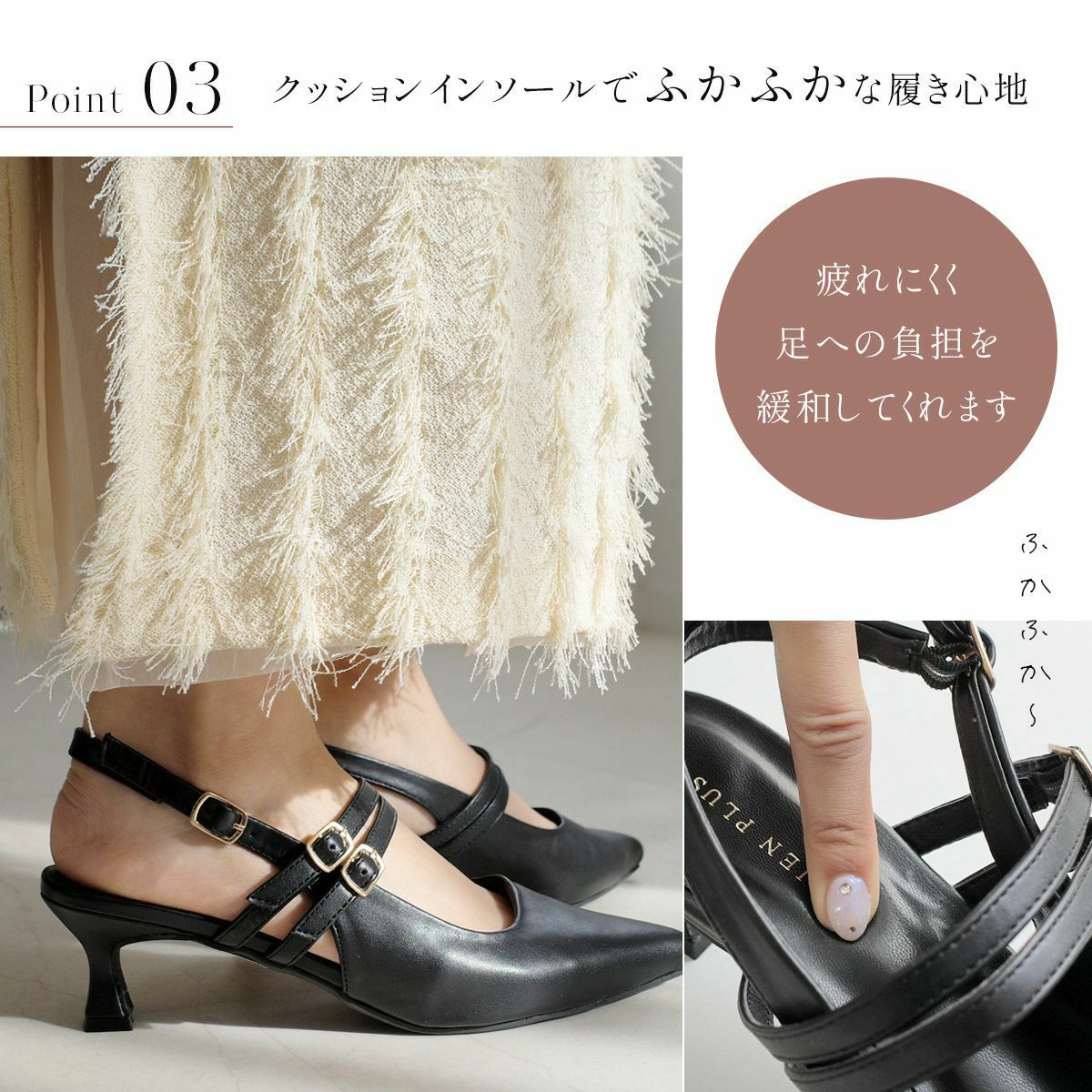 バックストラップミュールダブルストラップサンダル レディース