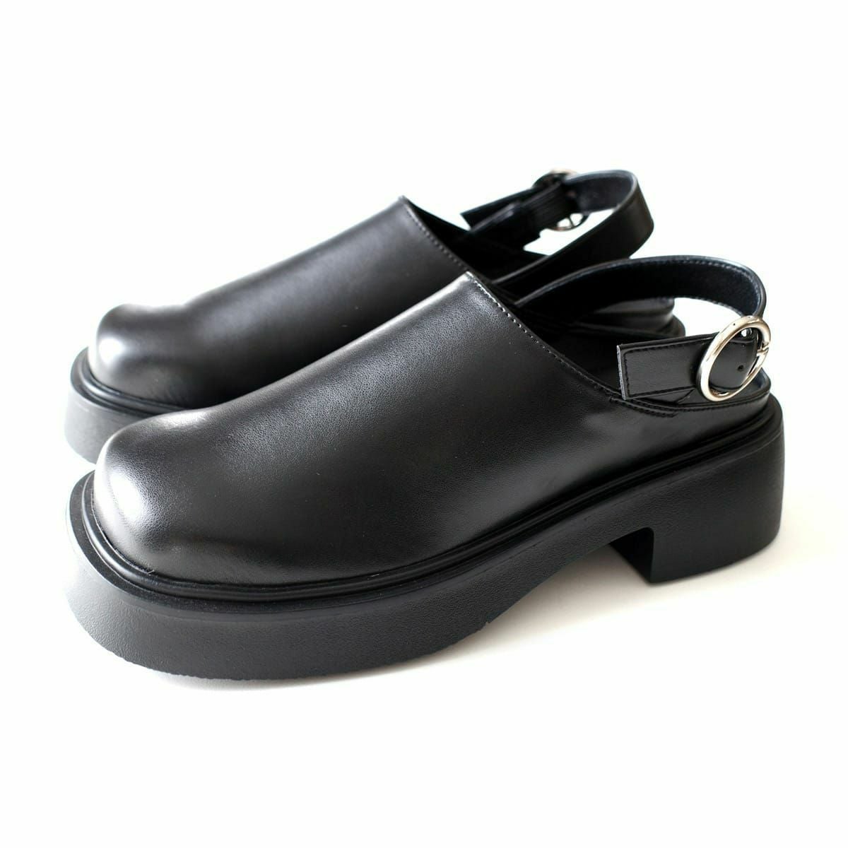 期間限定SALE】プラットフォームベルトクロッグシューズバック