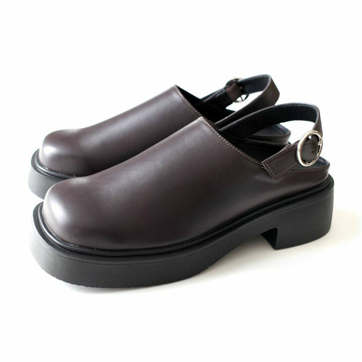 期間限定SALE】プラットフォームベルトクロッグシューズバック