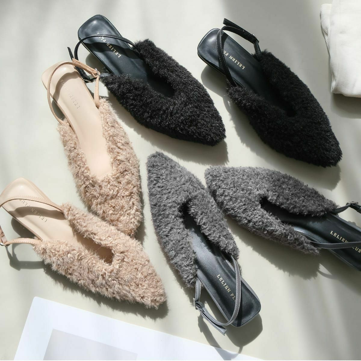 バックストラップボアポインテッドトゥミュール レディース | 《公式