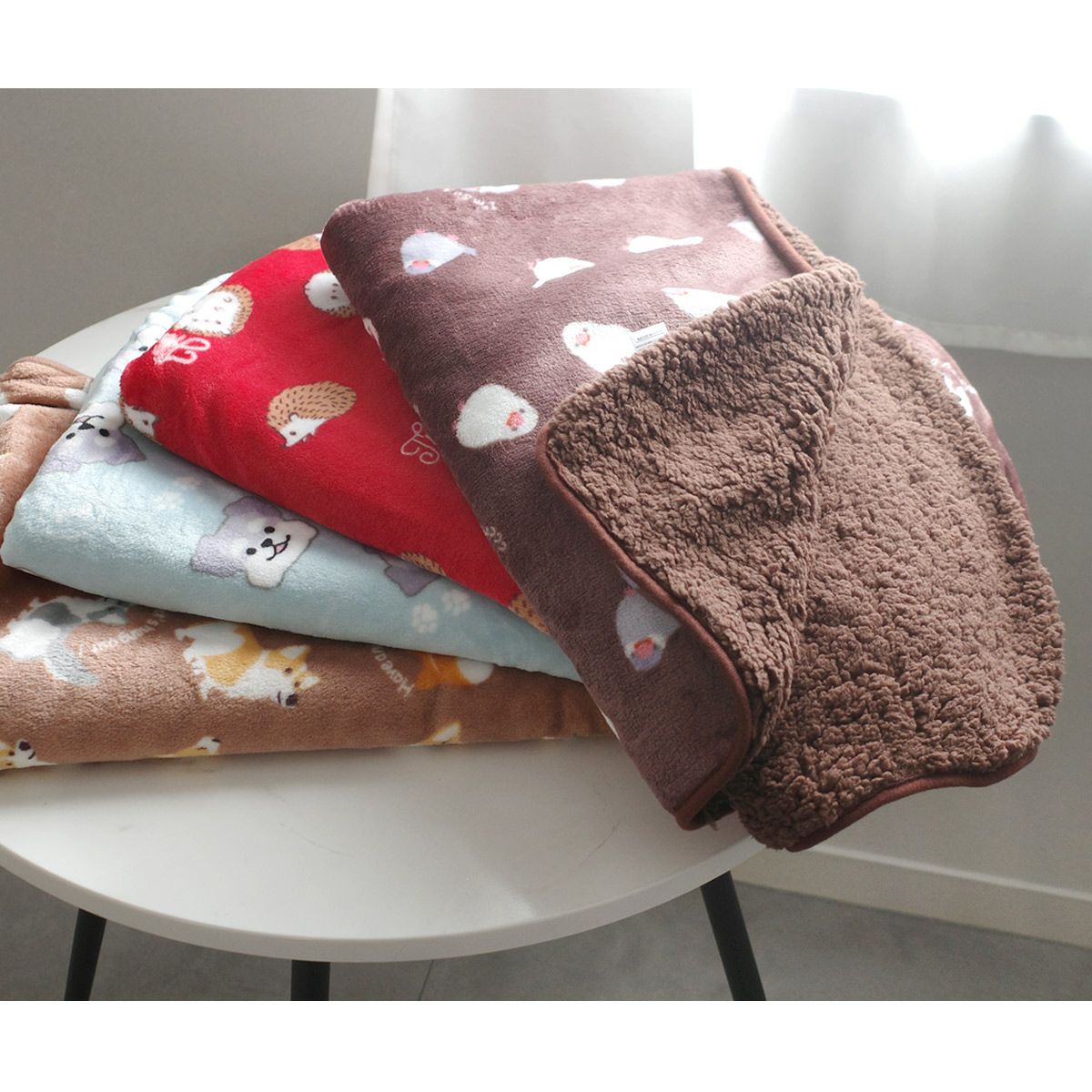あったか裏ボア付きひざ掛けブランケット毛布寝具 | 《公式