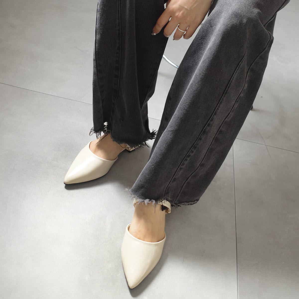 期間限定SALE】2WAYチュールミュールポインテッドトゥパンプスサンダル